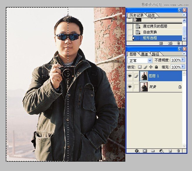 Photoshop简单制作对称照片新手教程,PS教程,16xx8.com教程网