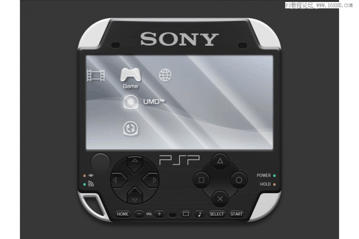 图标设计，用PS绘制索尼PSP图标