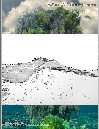 Photoshop创意合成海水中漂流的许愿瓶和海岛