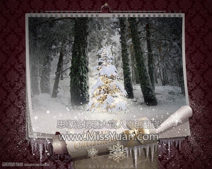 Photoshop设计超美的圣诞节挂历教程,PS教程,16xx8.com教程网