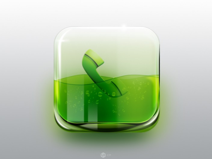 UI图标，设计一个绿色电话主题图标教程