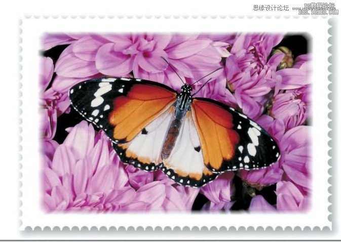 Photoshop制作漂亮的另列邮票效果,PS教程