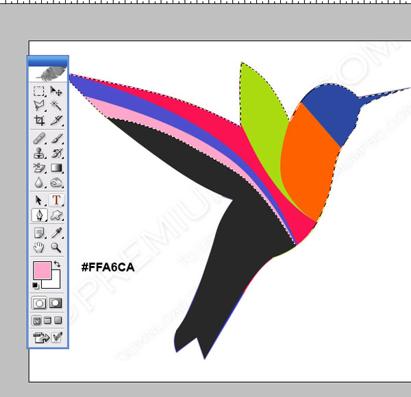 Colorful Humming Bird H Make Colorful Humming Bird Vector in Photoshop