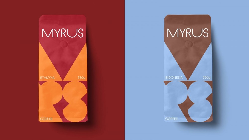 简约的MYRUS咖啡概念包装设计欣赏