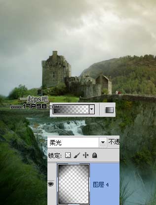 Photoshop合成荒野中的破旧城堡图片