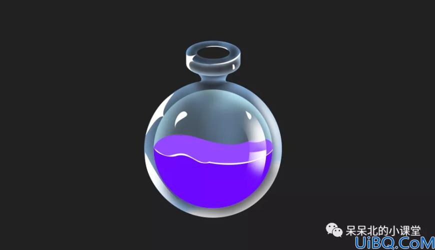 Photoshop鼠绘教程：制作晶莹通透效果的魔力药水瓶素材图标。