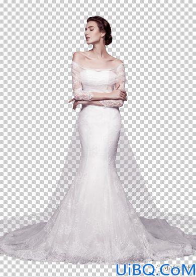 Photoshop抠婚纱教程：利用通道工具快速挖图修长美女婚纱照