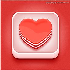 PS設計紅色心形夾心蛋糕樣式的APP圖標