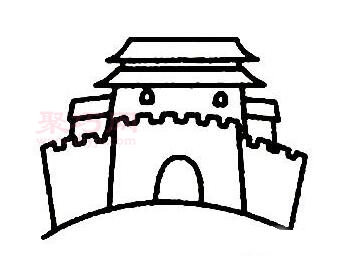 古代城門畫法第5步