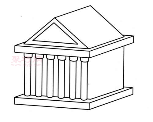 雅典神廟畫法第3步