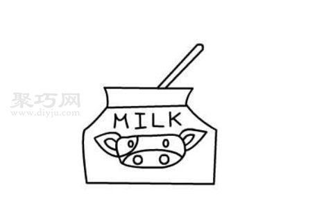 牛奶盒怎么画 牛奶盒简笔画教程