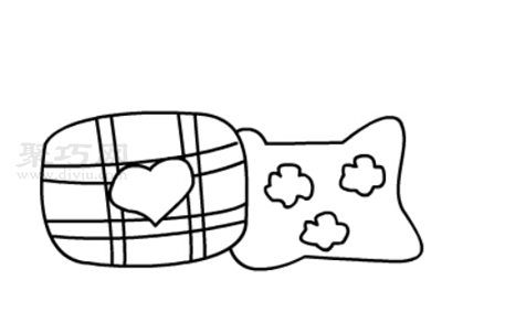 5步怎么畫小枕頭 來學小枕頭簡筆畫畫法