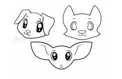 兒童簡筆畫小狗頭的畫法 教你如何畫小狗頭簡筆畫