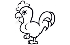 简易画公鸡的步骤 画公鸡的简笔画图片