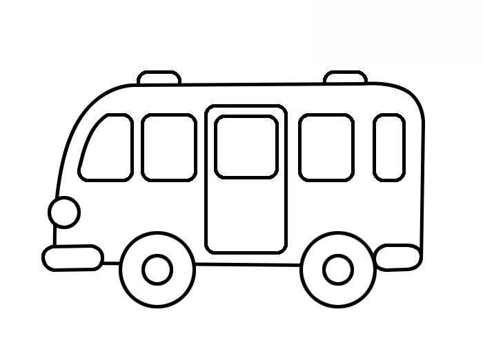 中巴車巴士車簡筆畫步驟和上色