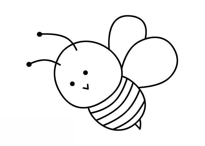 蜜蜂简笔画彩色绘画步骤教程