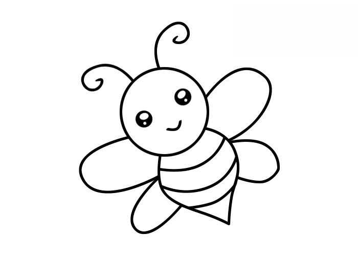 小蜜蜂简笔画的步骤和上色图