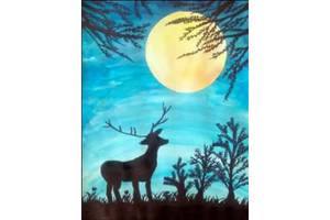 麋鹿望月,有关于中秋节的儿童绘画