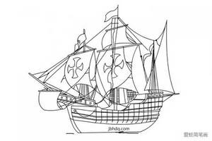 古代大船简笔画图片