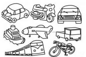 八種交通工具簡筆畫圖片