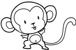 卡通小猴子简笔画