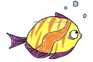 鱼儿水中游 一组漂亮的小鱼简笔画