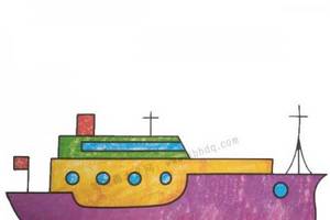 幼儿学画轮船3