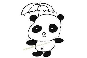 大熊猫打伞
