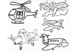 飛機直升飛機簡筆畫