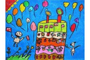 祝您生日快乐，我的祖国,有关于国庆节的儿童画