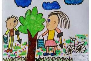 我们都爱植树节一年级绘画作品分享