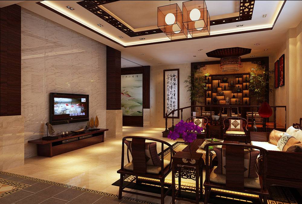 中式客厅沙发茶几设计案例展示