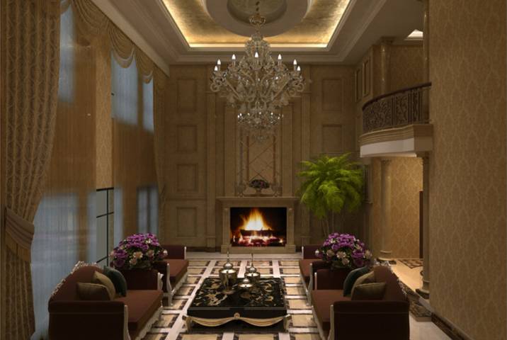 古典古典风格客厅别墅设计案例