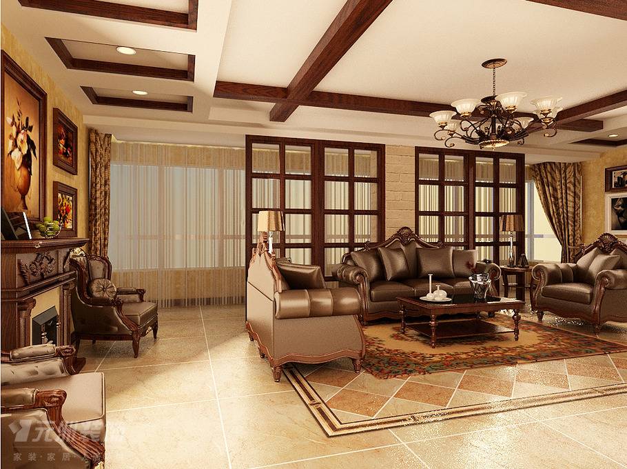 美式客厅沙发单人沙发案例展示