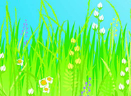 卡通野花彩色线描画植物图片