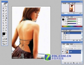 用Photoshop圖層混合模式為美女背部紋身