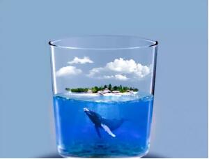 创意合成，通过PS设计玻璃杯里的海洋