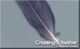 Photoshop笔刷工具绘制写意灰色羽毛