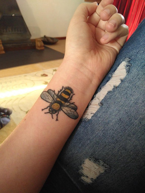 蜜蜂纹身刺青 黑白色蜜蜂刺青(2)
