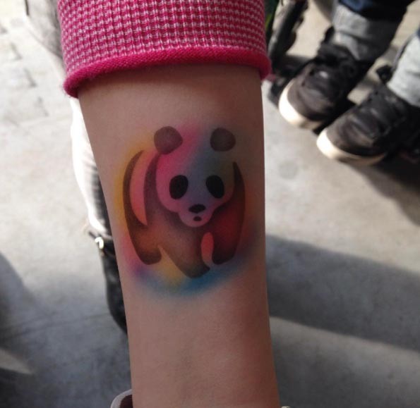 水彩熊猫纹身图片 大熊猫刺青纹身(2)