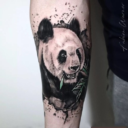可爱的国宝熊猫的主题纹身(2)