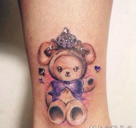 精选玩具熊纹身图案 可爱的彩绘小熊玩偶纹身(3)