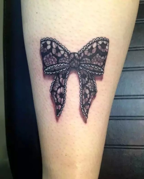 女生可以纹什么纹身 好看的蕾丝蝴蝶结纹身推荐