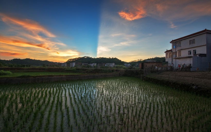 鄉(xiāng)村的山水田園風景圖片