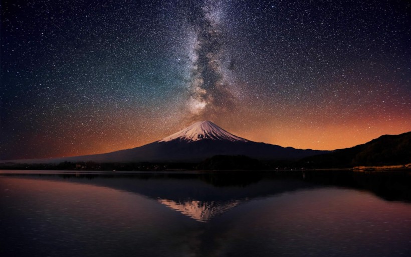 璀璨神奇的星轨风景图片