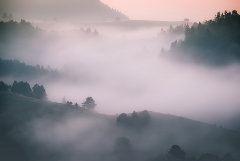 霧天的山林圖片