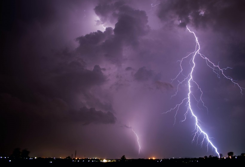 恐怖震撼的雷电风景图片