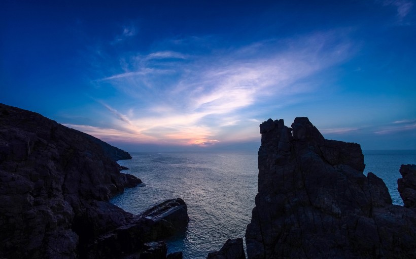 唯美大海晚霞风景图片