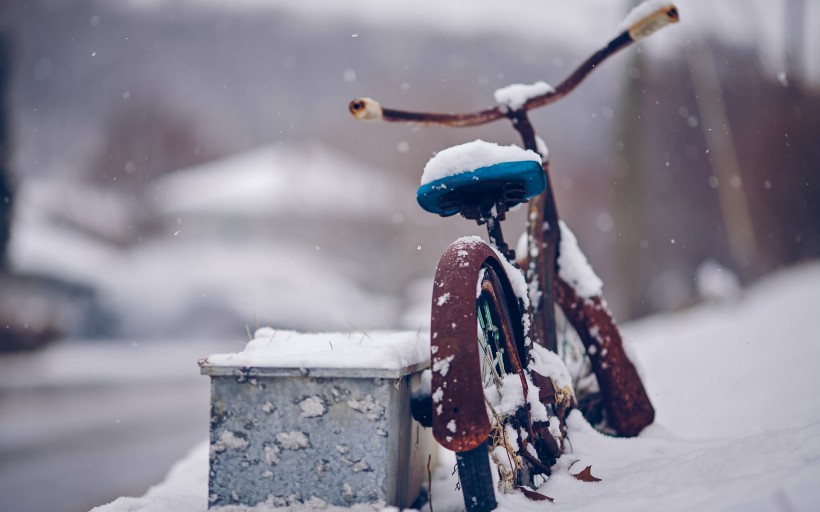 大雪纷飞的冬季美景图片