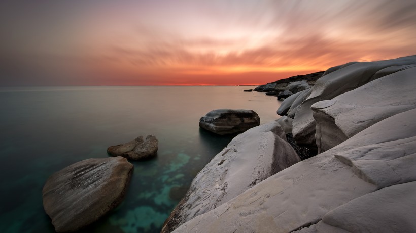 海边斜阳风景图片